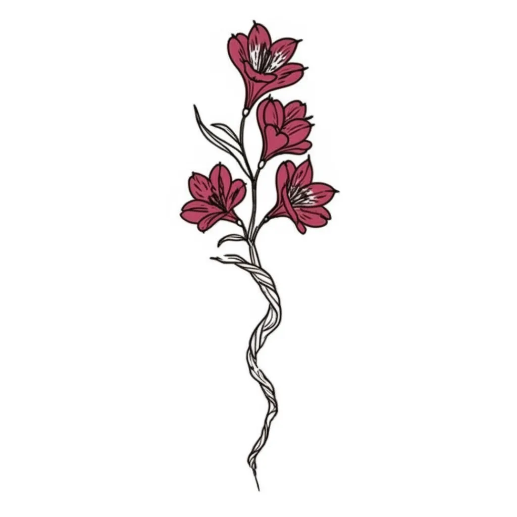 Minimalist Alstroemeria Lily Armband Tattoo Design