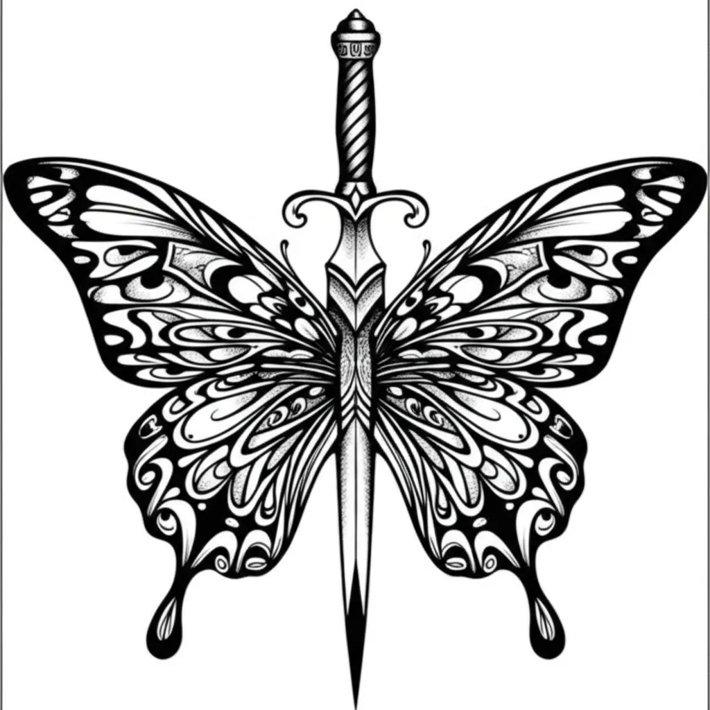 Gothic Butterfly Dagger Tattoo: Meaning & Ideas