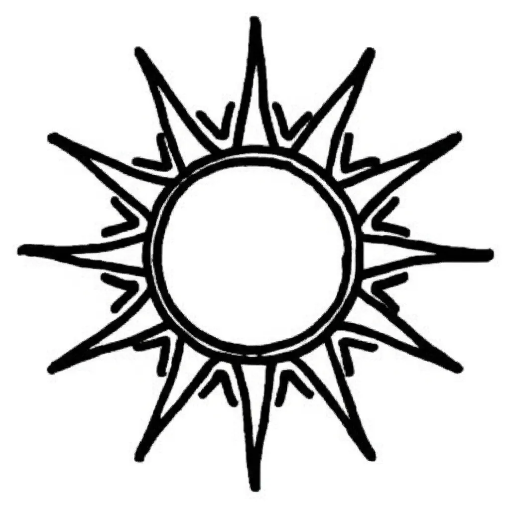 American Traditional Sun and Moon Tattoo Design