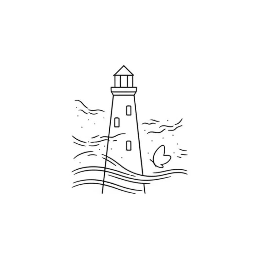 Minimalist Life is Strange Lighthouse Tattoo Design
