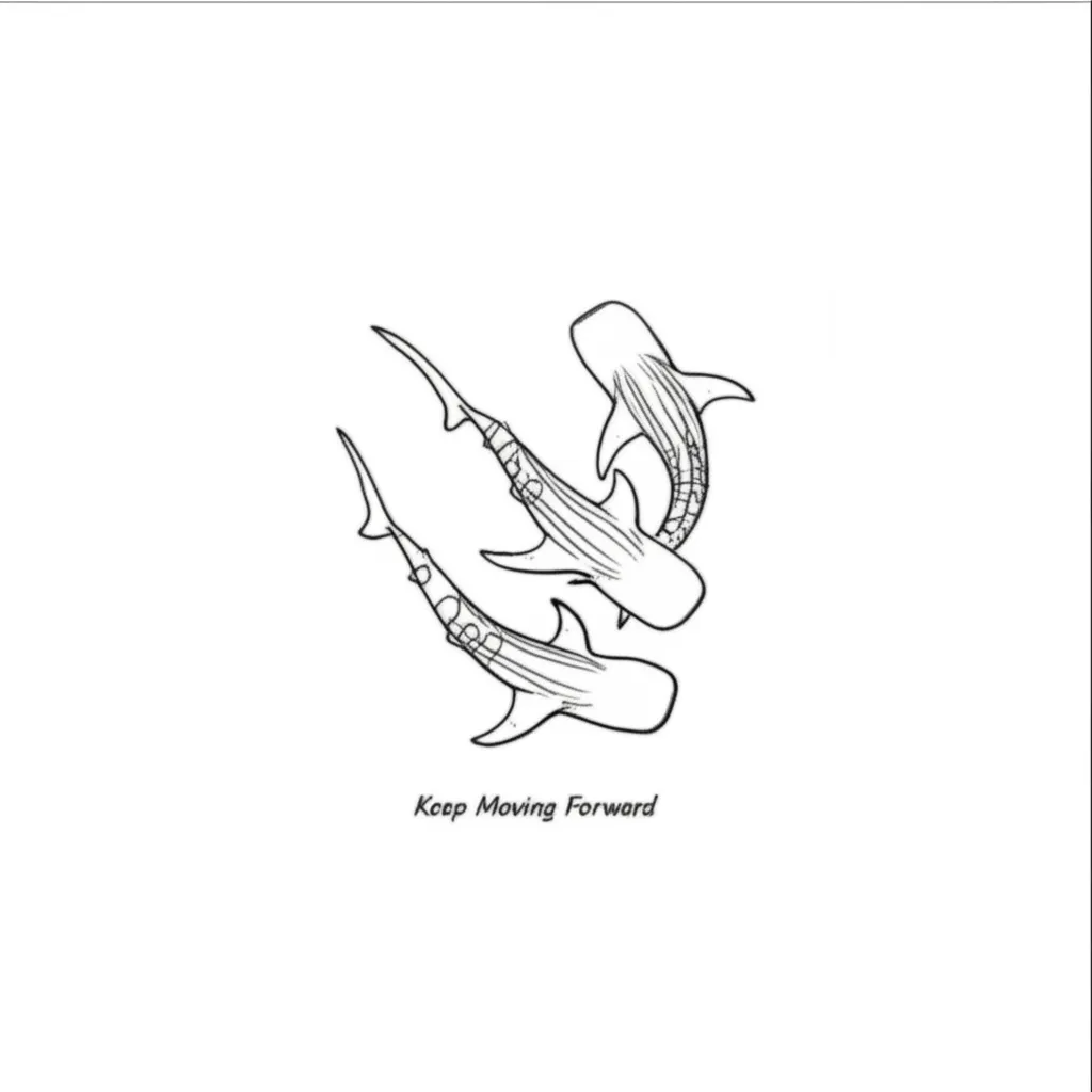Minimalist Whale Shark Tattoo: Keep Moving Forward Inspiration Minimalist Whale Shark Tattoo: Keep Moving Forward Inspiration