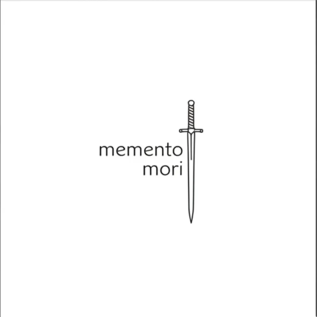 Minimalist Memento Mori Sword Tattoo Design