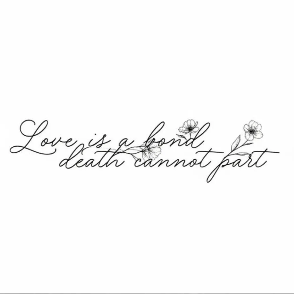 Love is a Bond Death Cannot Part Spine Tattoo