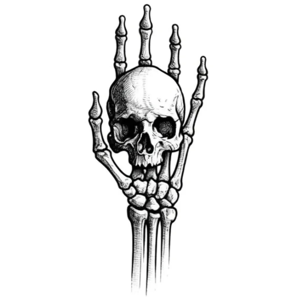 Skull Hand Tattoo: Gothic Skeleton Wrist Design Skull Hand Tattoo: Gothic Skeleton Wrist Design