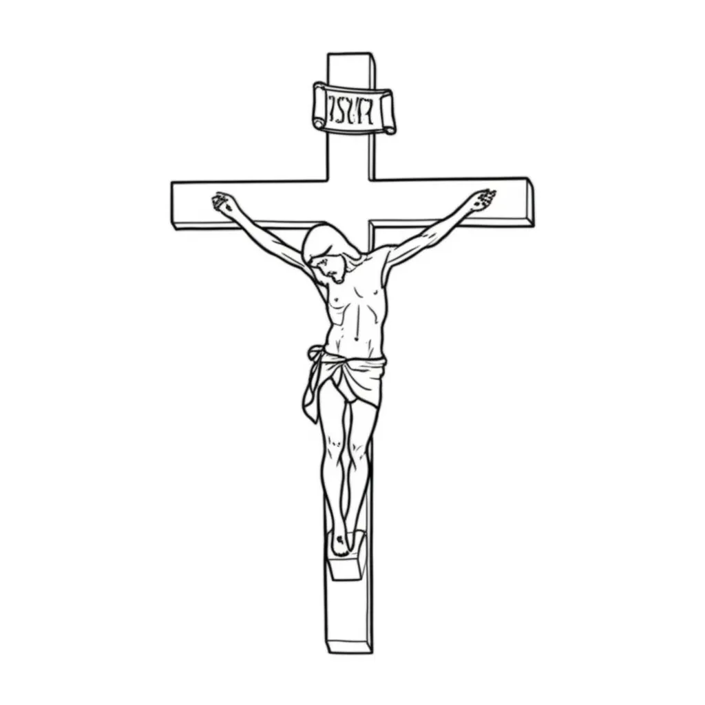 Minimalist Jesus on Cross Tattoo Design Minimalist Jesus on Cross Tattoo Design