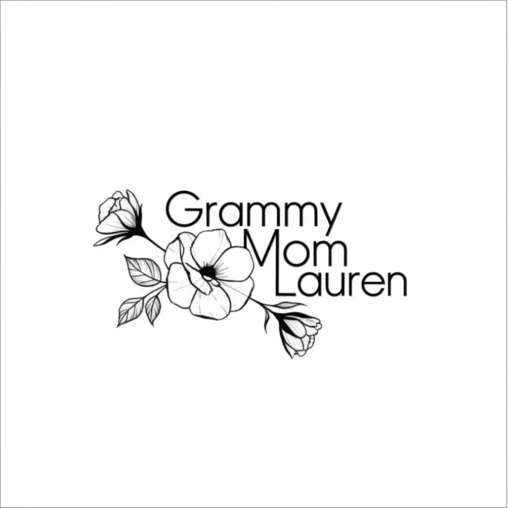 Minimalist Grammy, Mom, Lauren Floral Tattoo Design