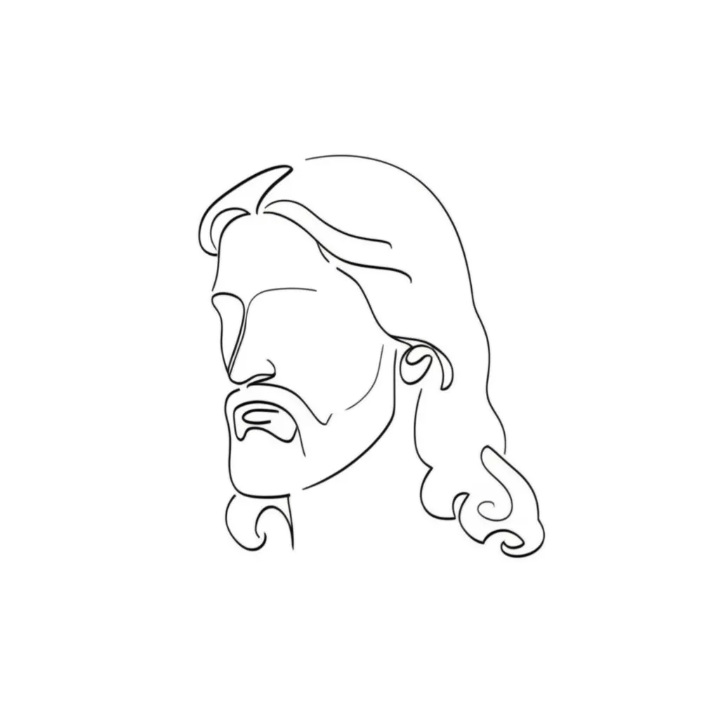 Minimalist Jesus Tattoo: Simple Line Art Design Minimalist Jesus Tattoo: Simple Line Art Design