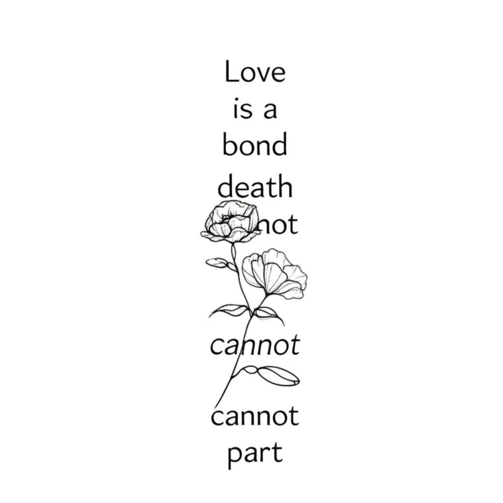 Love is a Bond Death Cannot Part Minimalist Flower Tattoo