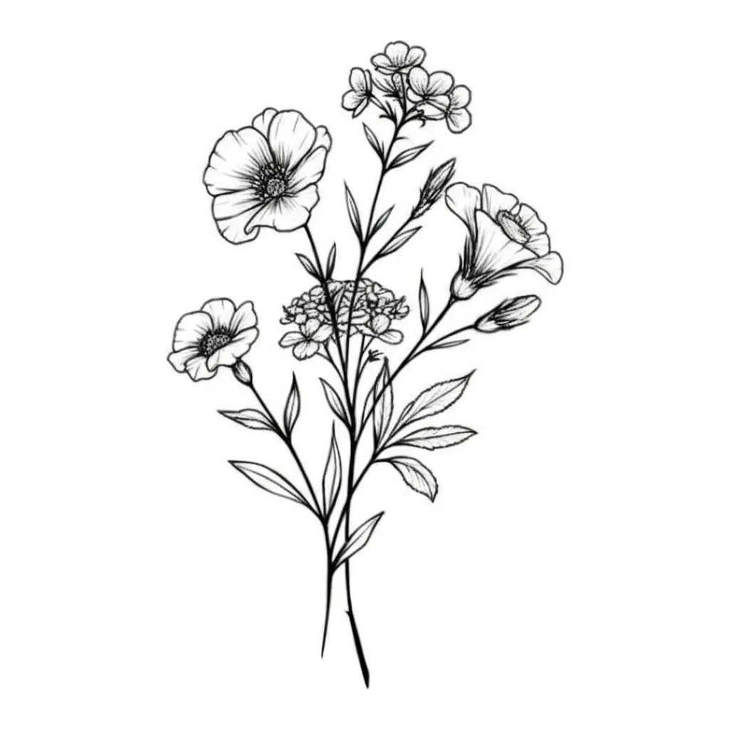 Minimalist Flower Vine Tattoo Design Minimalist Flower Vine Tattoo Design