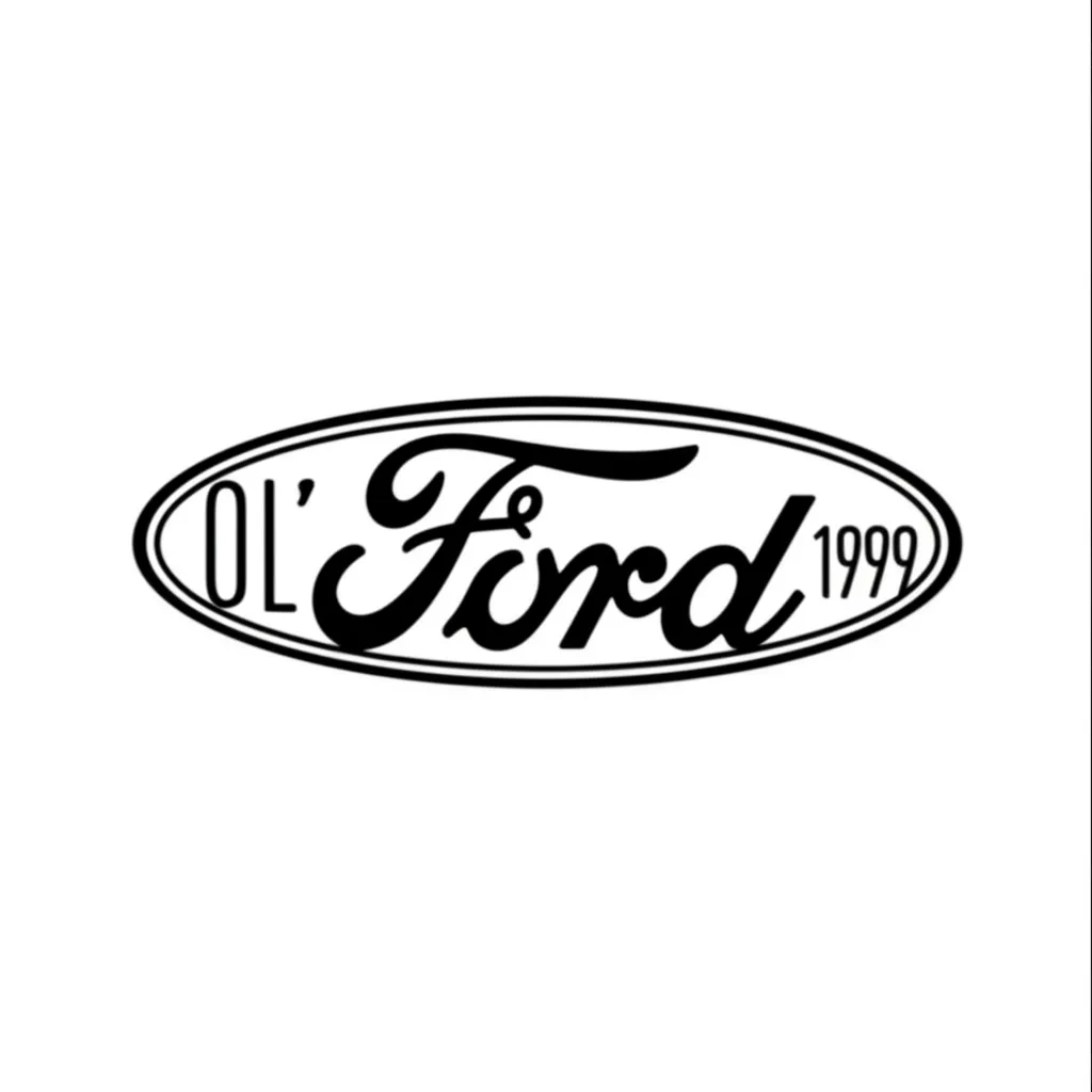 Badass Minimalist Ford Logo Tattoo for Women - Ol' Blue 1999