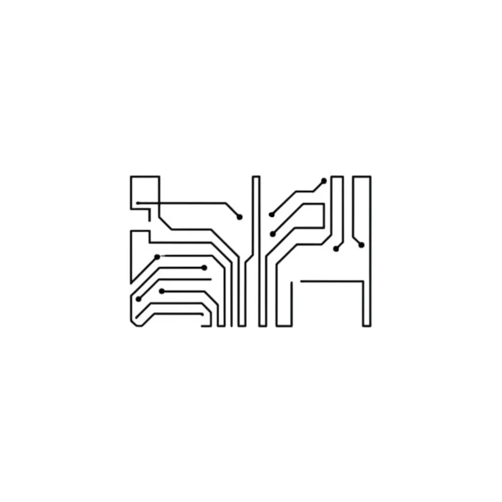 Minimalist Cyberpunk Circuit Board Tattoo Design