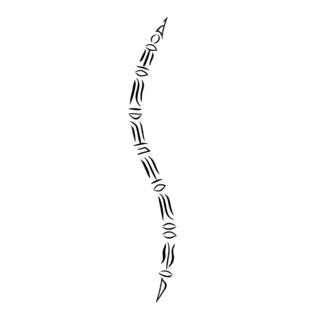 Minimalist Feminine Hieroglyphic Spine Tattoo Design Minimalist Feminine Hieroglyphic Spine Tattoo Design