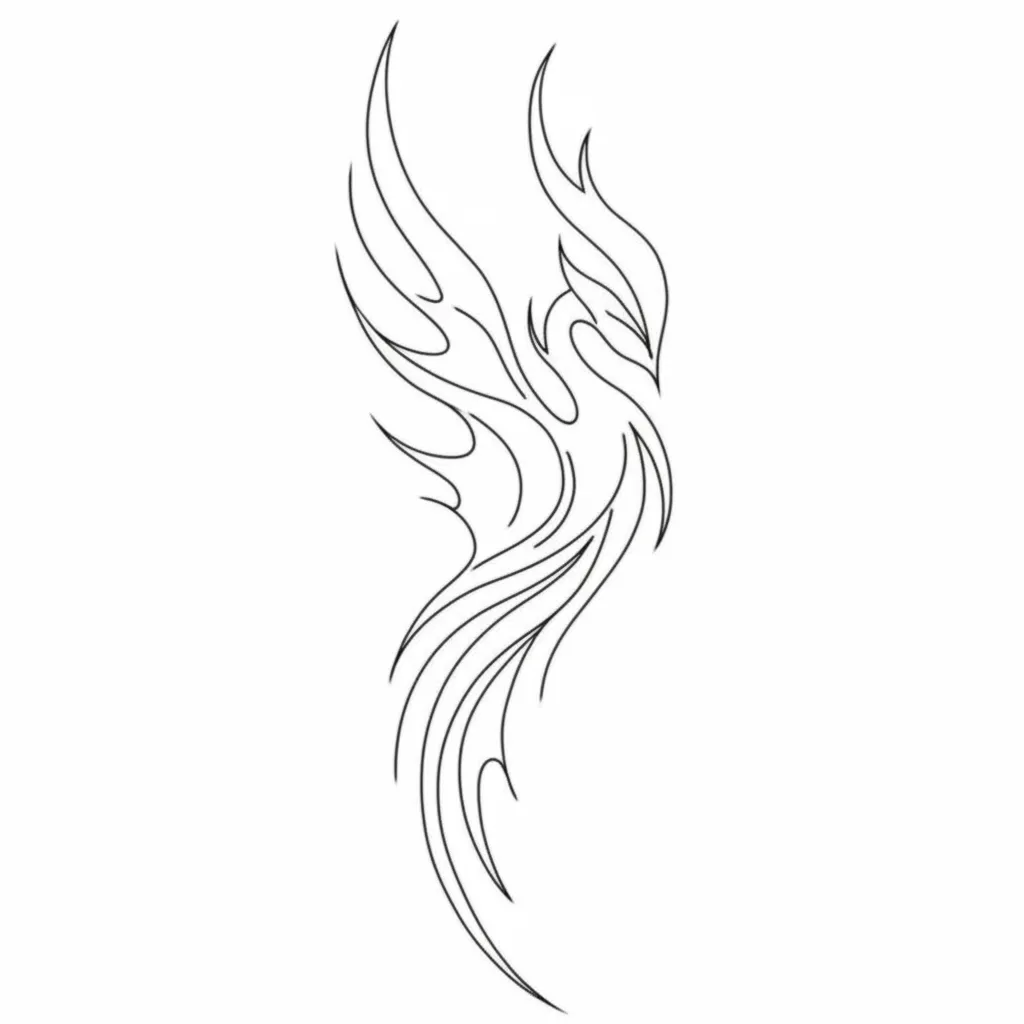 Minimalist Phoenix Tattoo: Rebirth and Transformation