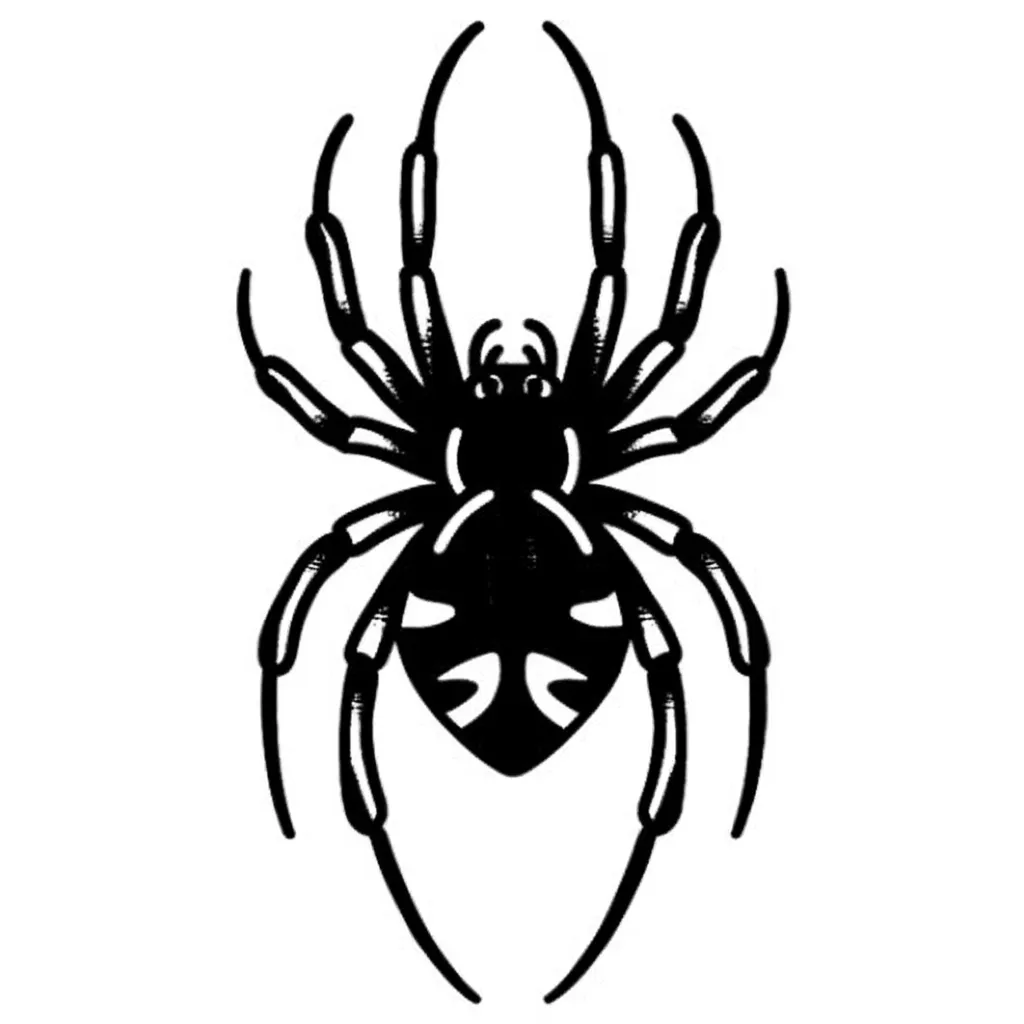 American Traditional Spider Tattoo Design