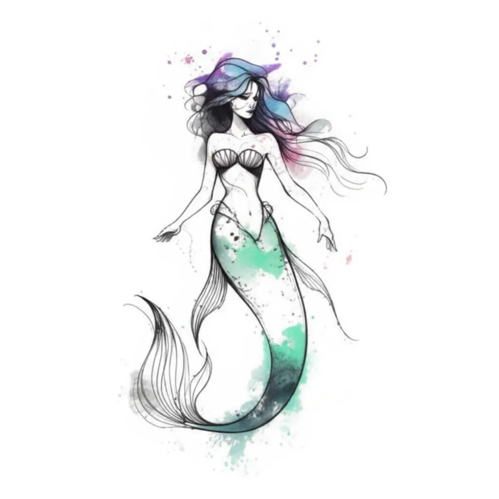 Whimsical Mermaid Starfish Lower Back Tattoo Design Whimsical Mermaid Starfish Lower Back Tattoo Design