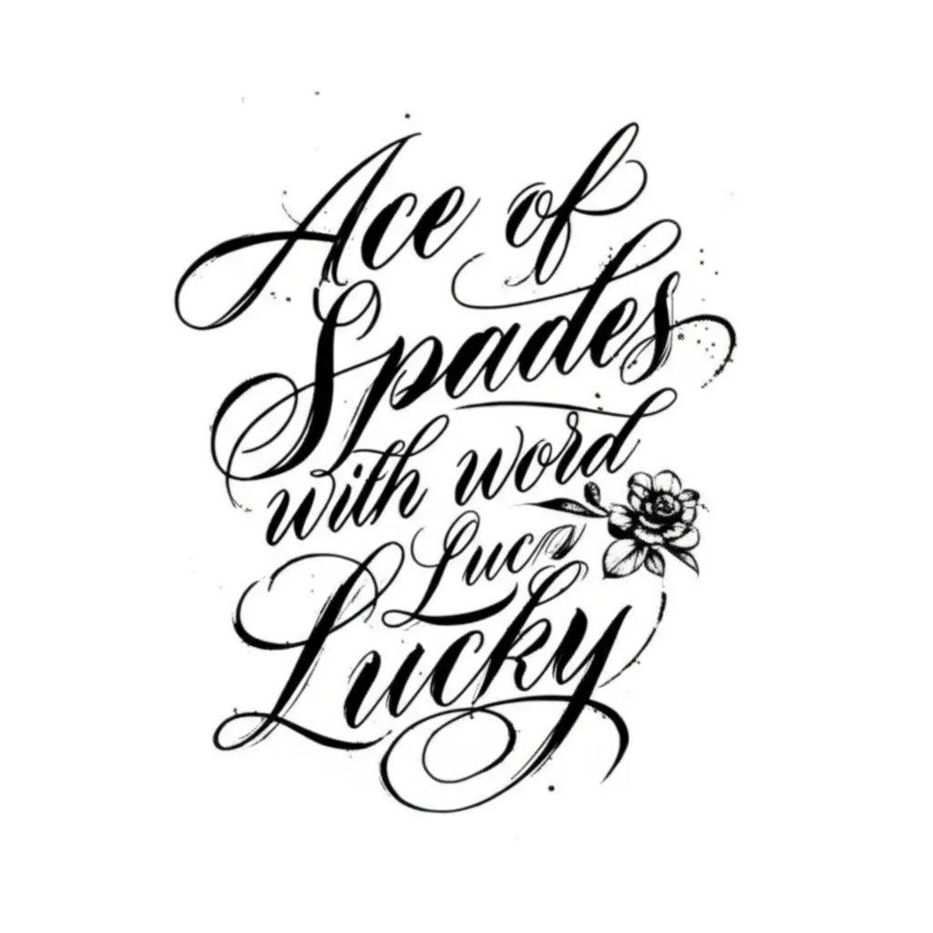 Ace of Spades Lucky Tattoo Design with Flowers Ace of Spades Lucky Tattoo Design with Flowers