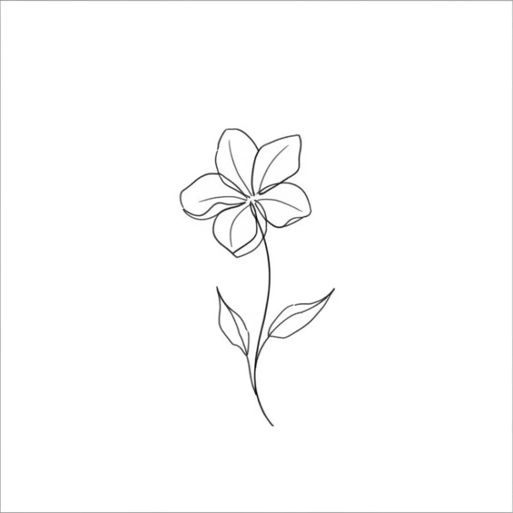 Minimalist Flower Tattoo: Simple 5 Petal Design Minimalist Flower Tattoo: Simple 5 Petal Design