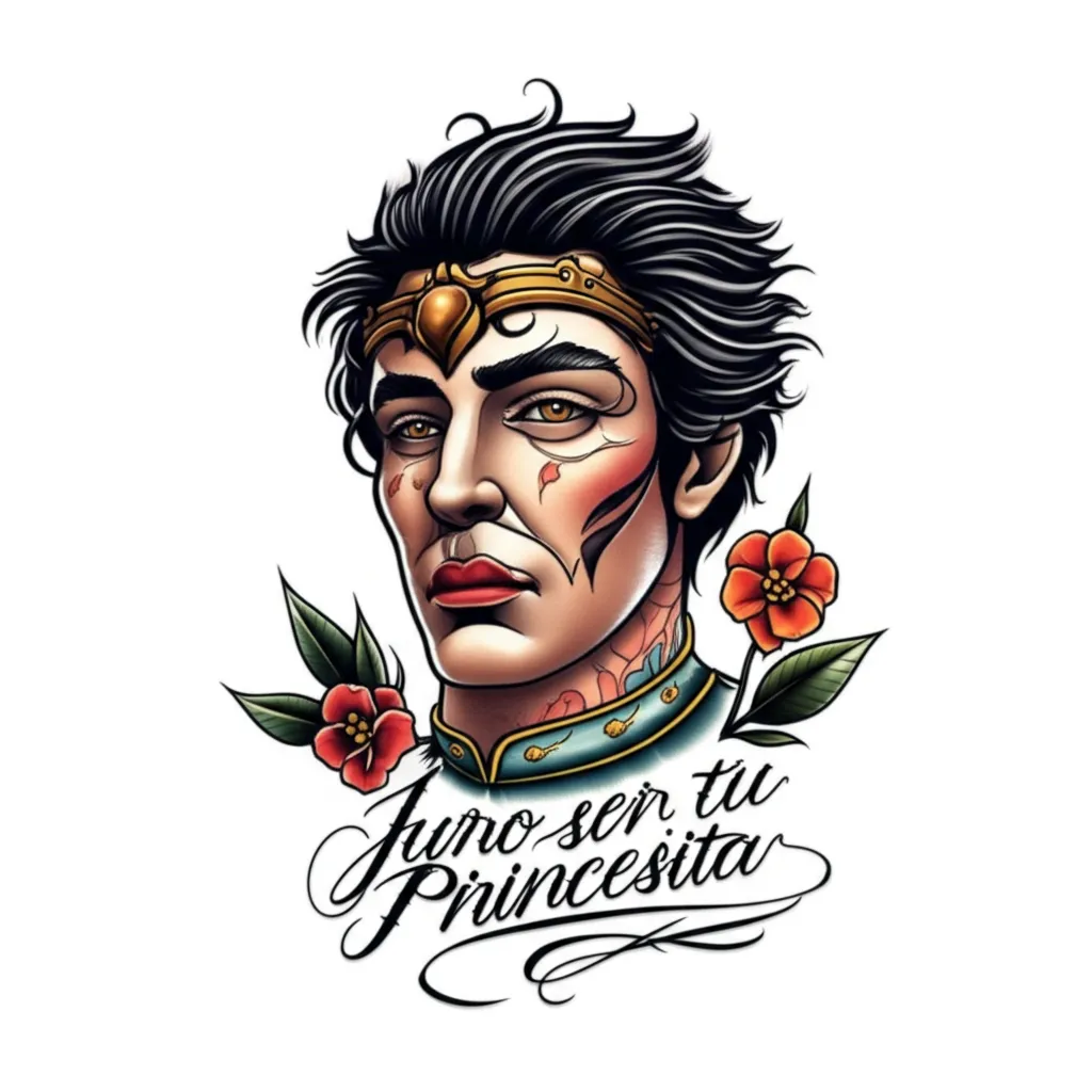 Juro Ser Tu Princesita Neo-Traditional Tattoo Design Juro Ser Tu Princesita Neo-Traditional Tattoo Design