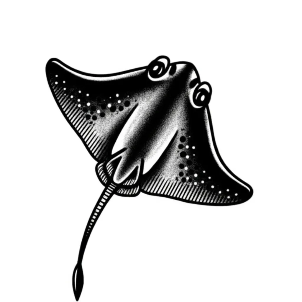 American Traditional Stingray Tattoo Design