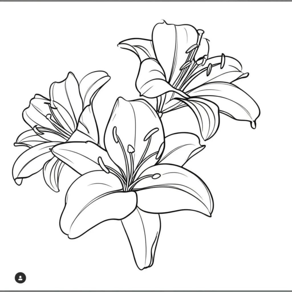 Minimalist Lily Flower Tattoo Design with Swirls