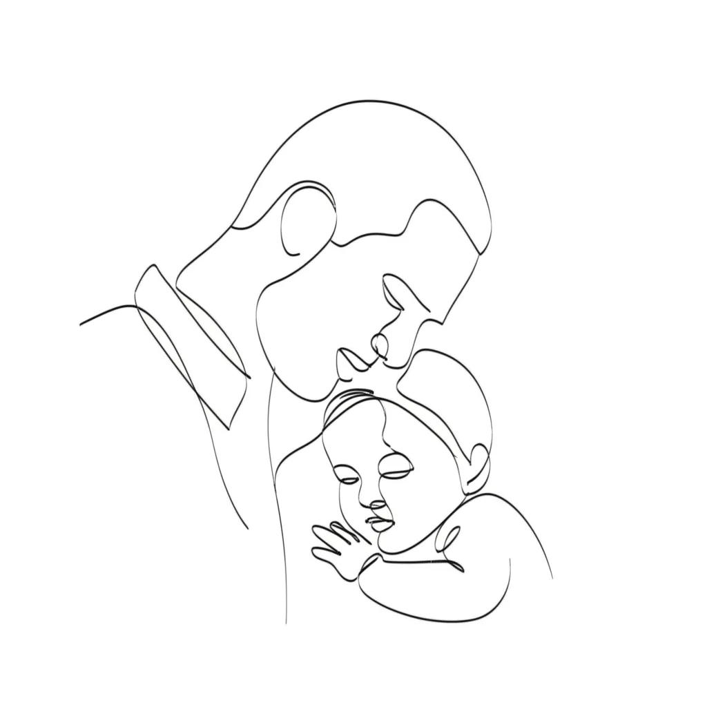 Minimalist Father and Daughter Tattoo Design
