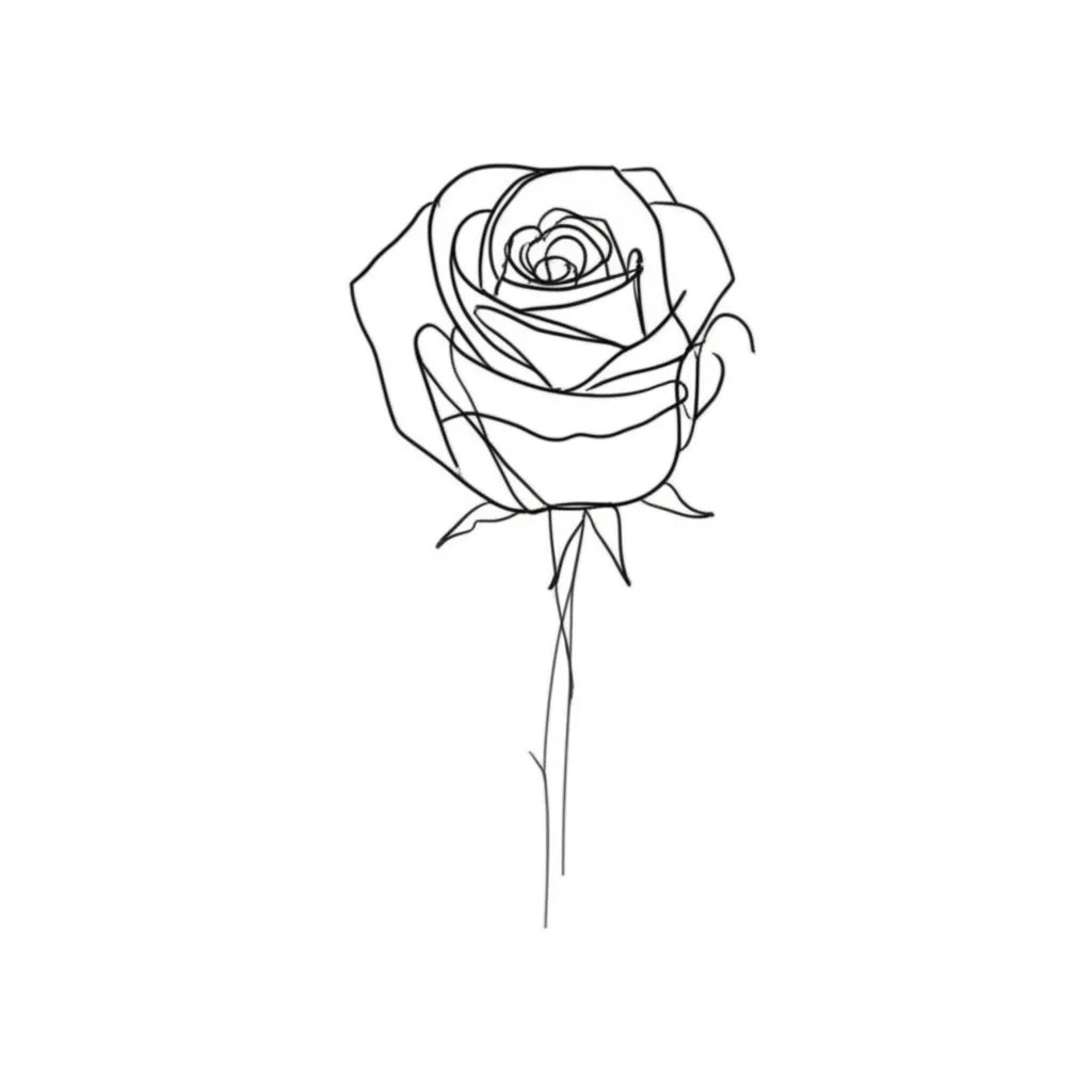 Minimalist Rose Tattoo: Delicate Floral Design