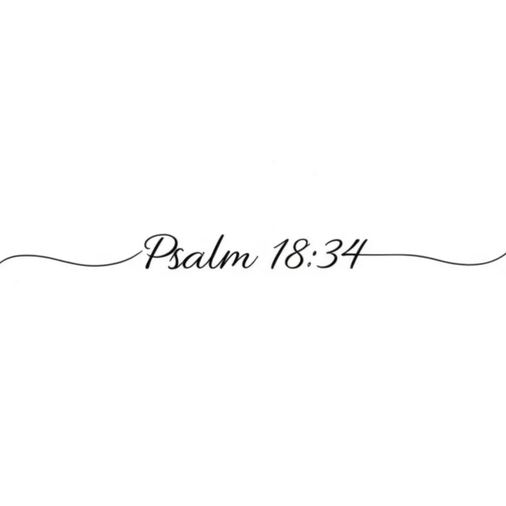 Psalm 18:34 Script Tattoo - Minimalist Design Psalm 18:34 Script Tattoo - Minimalist Design