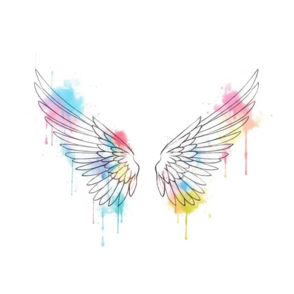Watercolor Wings Neck Tattoo: Angelic Design & Meaning Watercolor Wings Neck Tattoo: Angelic Design & Meaning