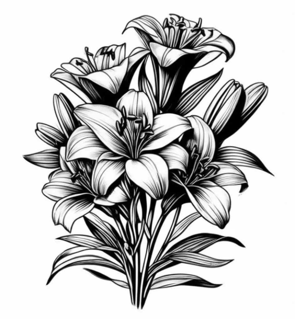 Illustrative Lily Tattoo Design Ideas Illustrative Lily Tattoo Design Ideas