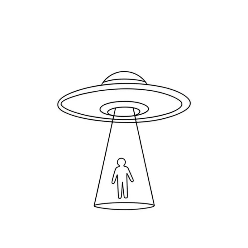 Minimalist UFO Abduction Tattoo Design Minimalist UFO Abduction Tattoo Design