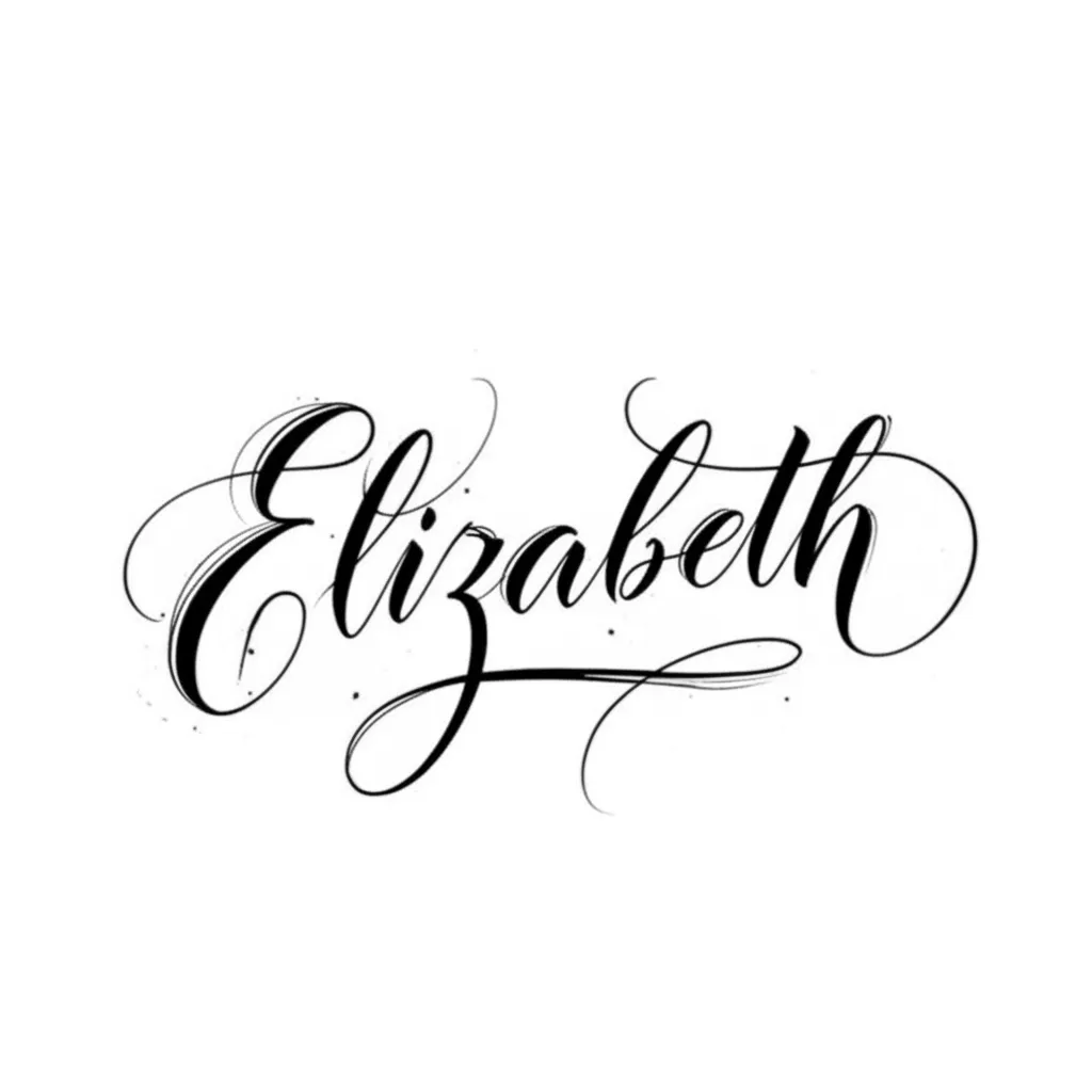 Elizabeth Calligraphy Tattoo Design Elizabeth Calligraphy Tattoo Design