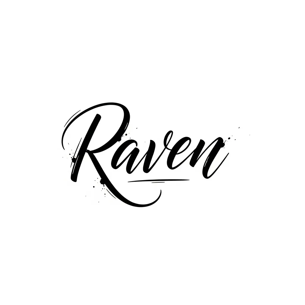 Raven Calligraphy Tattoo Design Idea Raven Calligraphy Tattoo Design Idea
