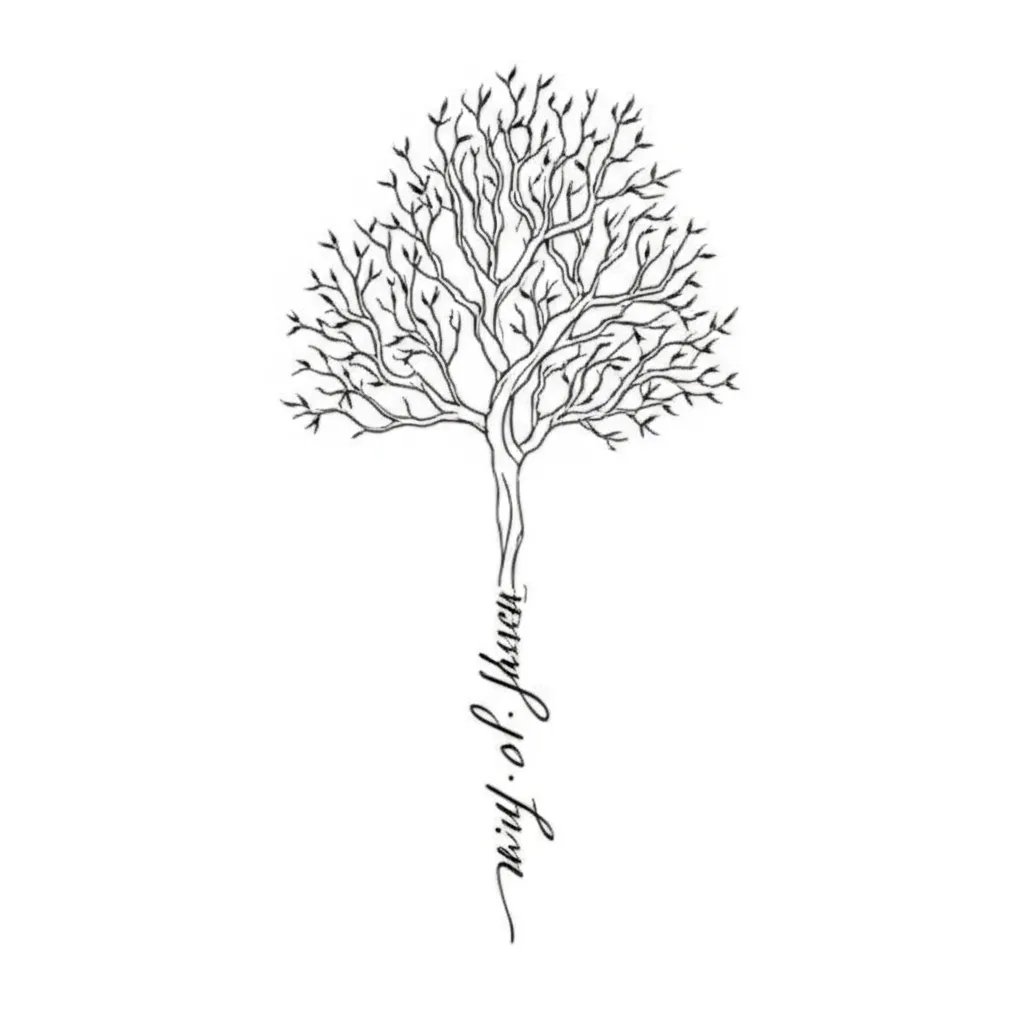 Minimalist Poison Tree Tattoo with R.I.P Jahseh Minimalist Poison Tree Tattoo with R.I.P Jahseh