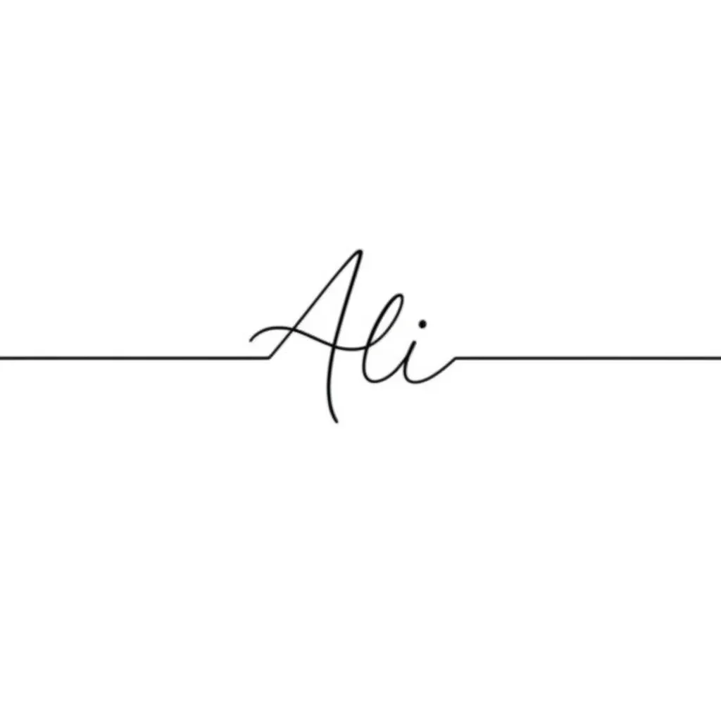 Minimalist 'Ali' Name Tattoo Design