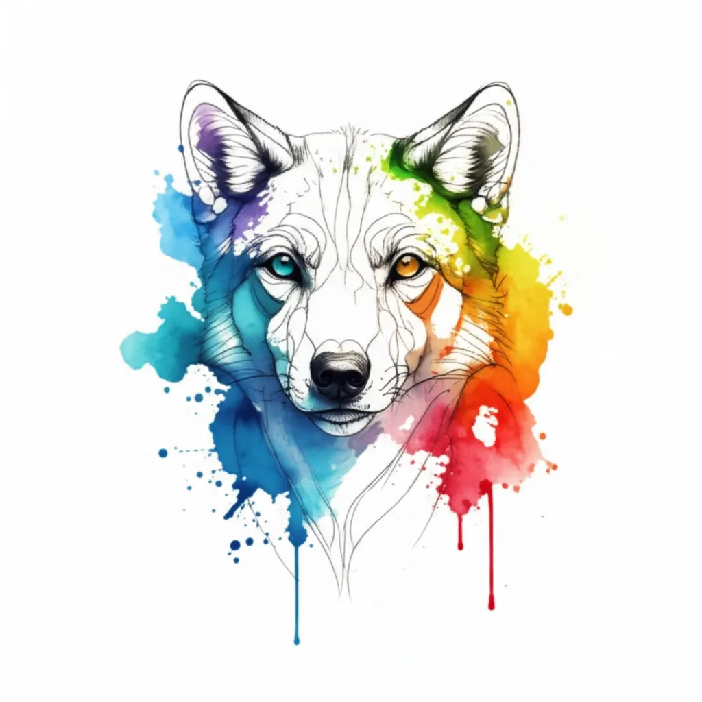 Watercolor Wolf Tattoo Design by Buehner Watercolor Wolf Tattoo Design by Buehner