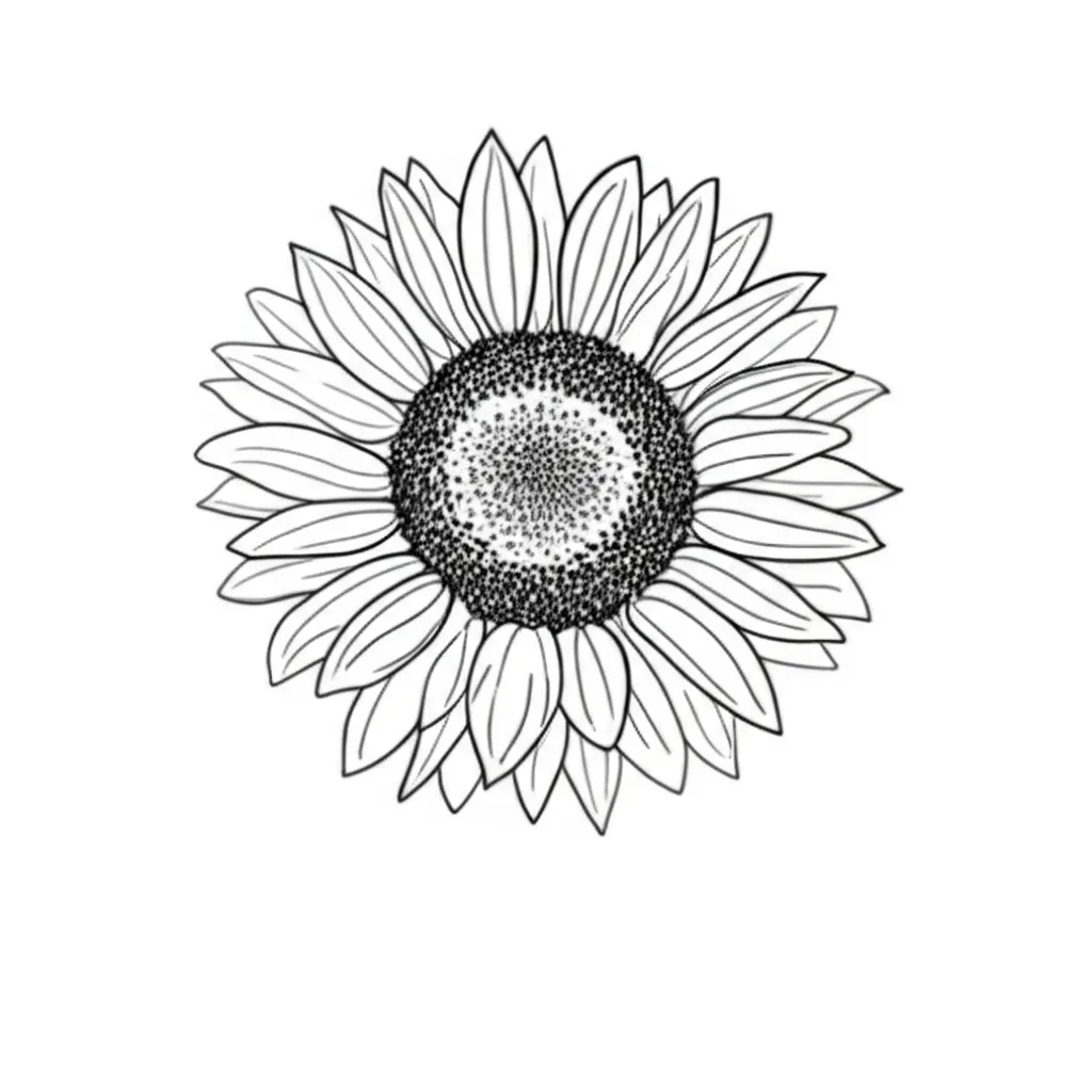 Minimalist Big Sunflower Tattoo Idea Minimalist Big Sunflower Tattoo Idea