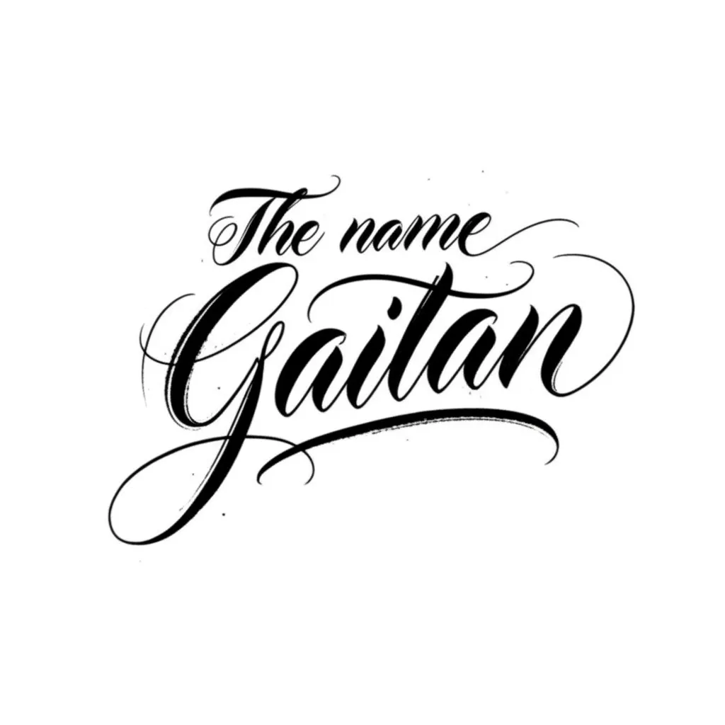 Gaitan Name Tattoo Design in Calligraphy Style