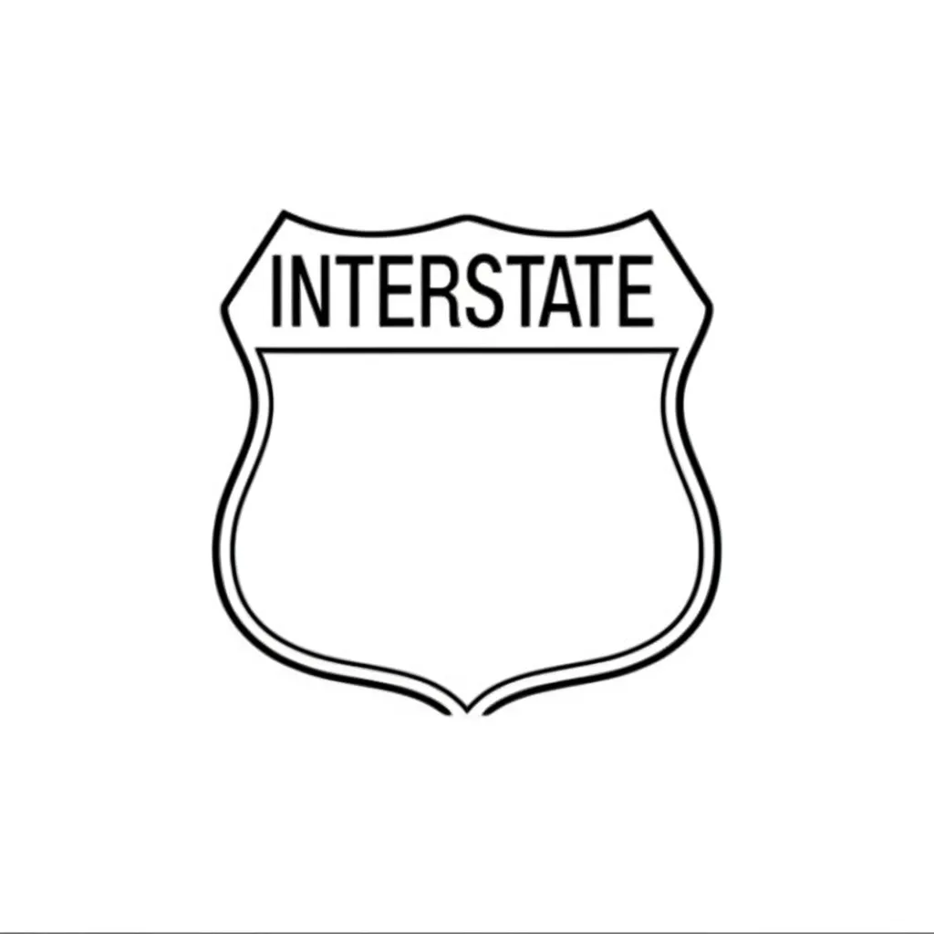 Minimalist Interstate Sign Tattoo Design