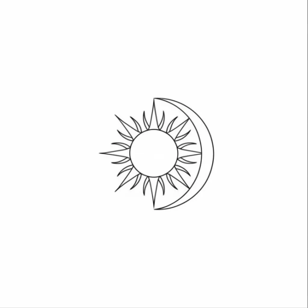 Minimalist Sun and Moon Tattoo Design Minimalist Sun and Moon Tattoo Design
