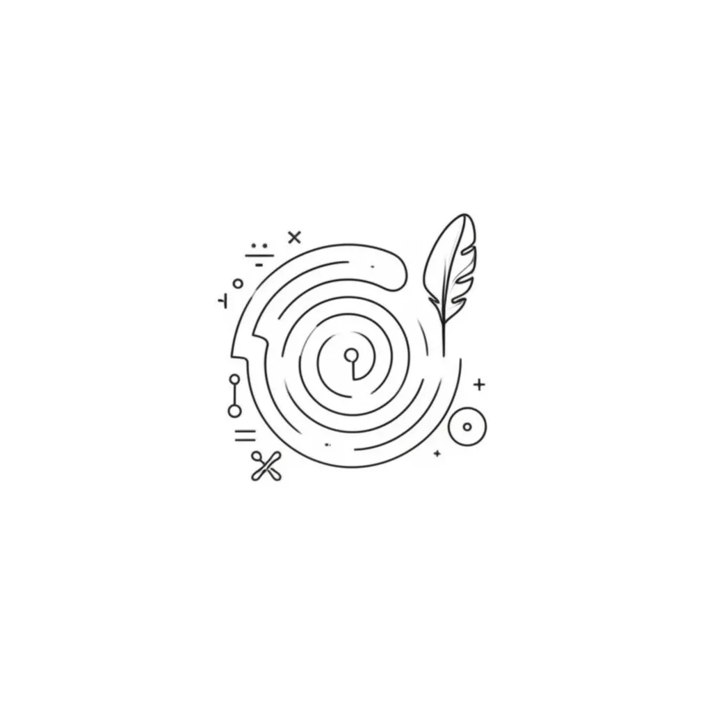 Minimalist Labyrinth Tattoo: Curiosity & Knowledge Design