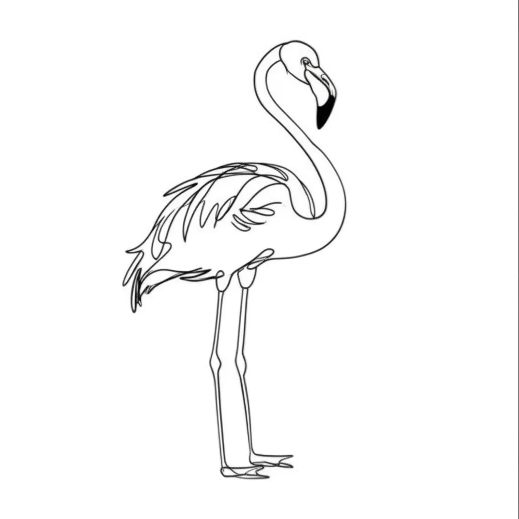 Minimalist Flamingo Graffiti Tattoo Idea for Maxine