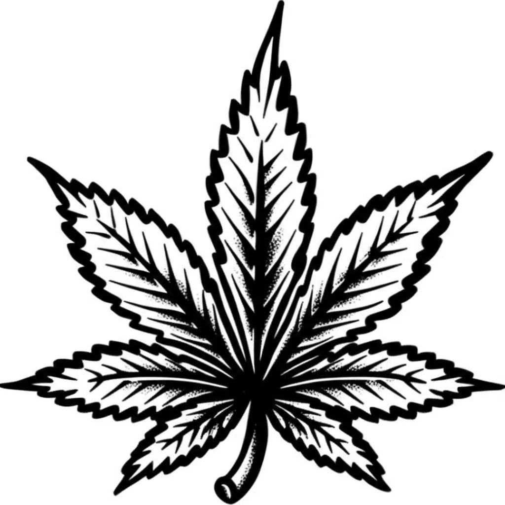 American Traditional Pot Leaf Tattoo Design