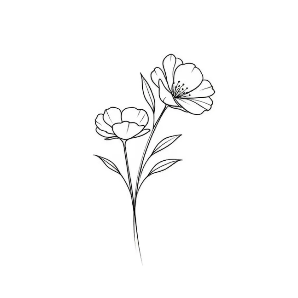 Minimalist Waist Deadly Flowers Tattoo Idea