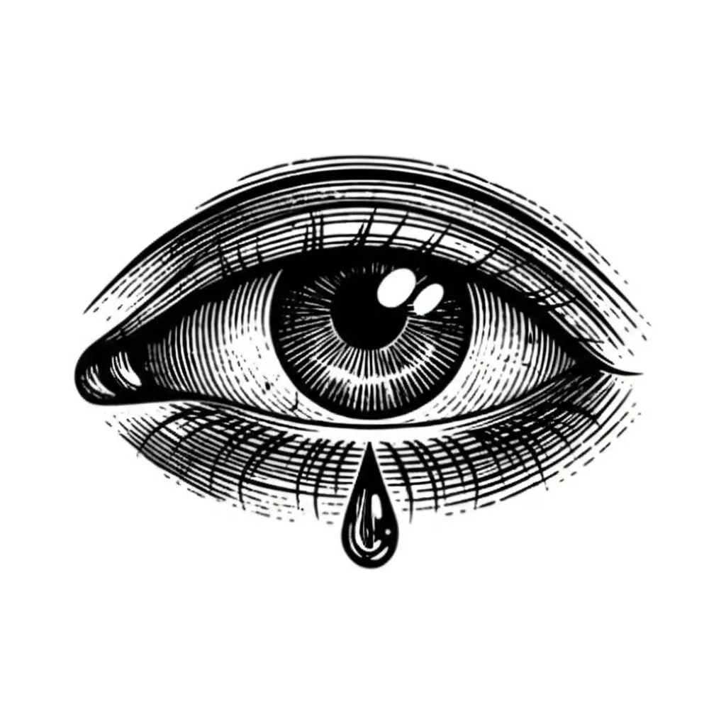 Blackwork Eye with Teardrop Tattoo Design Blackwork Eye with Teardrop Tattoo Design