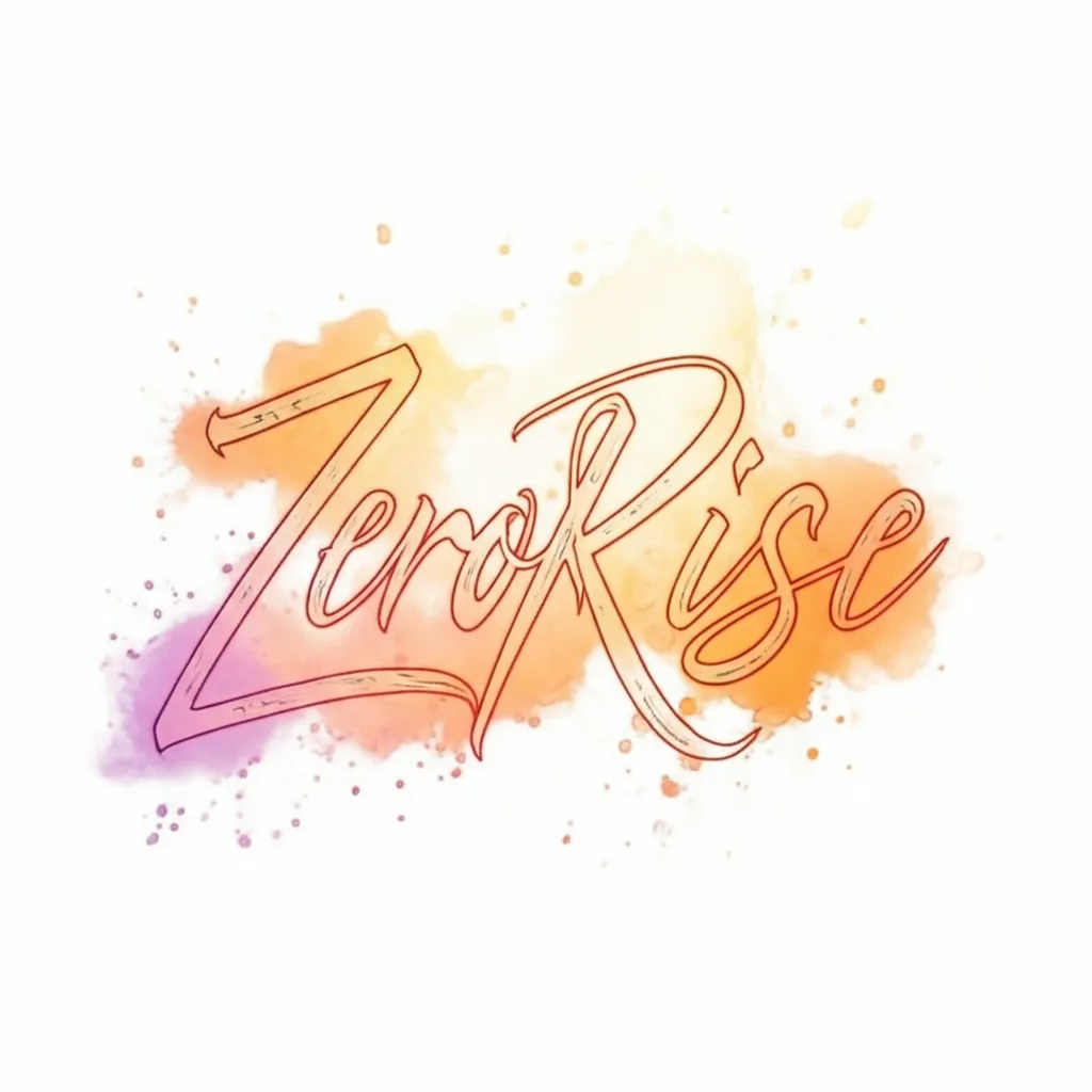 ZeroRise Name Tattoo with Fire Watercolor Style