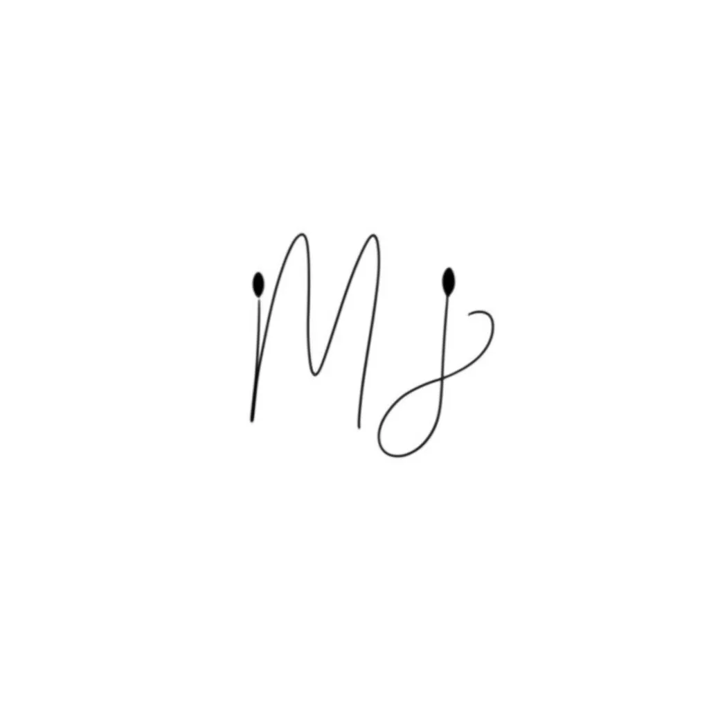 Minimalist MJ Initials Tattoo Design