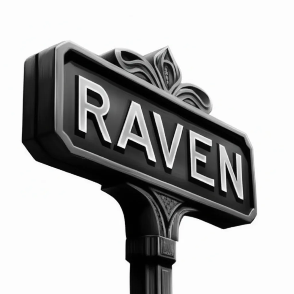 Realistic Raven Street Sign Tattoo Design Realistic Raven Street Sign Tattoo Design