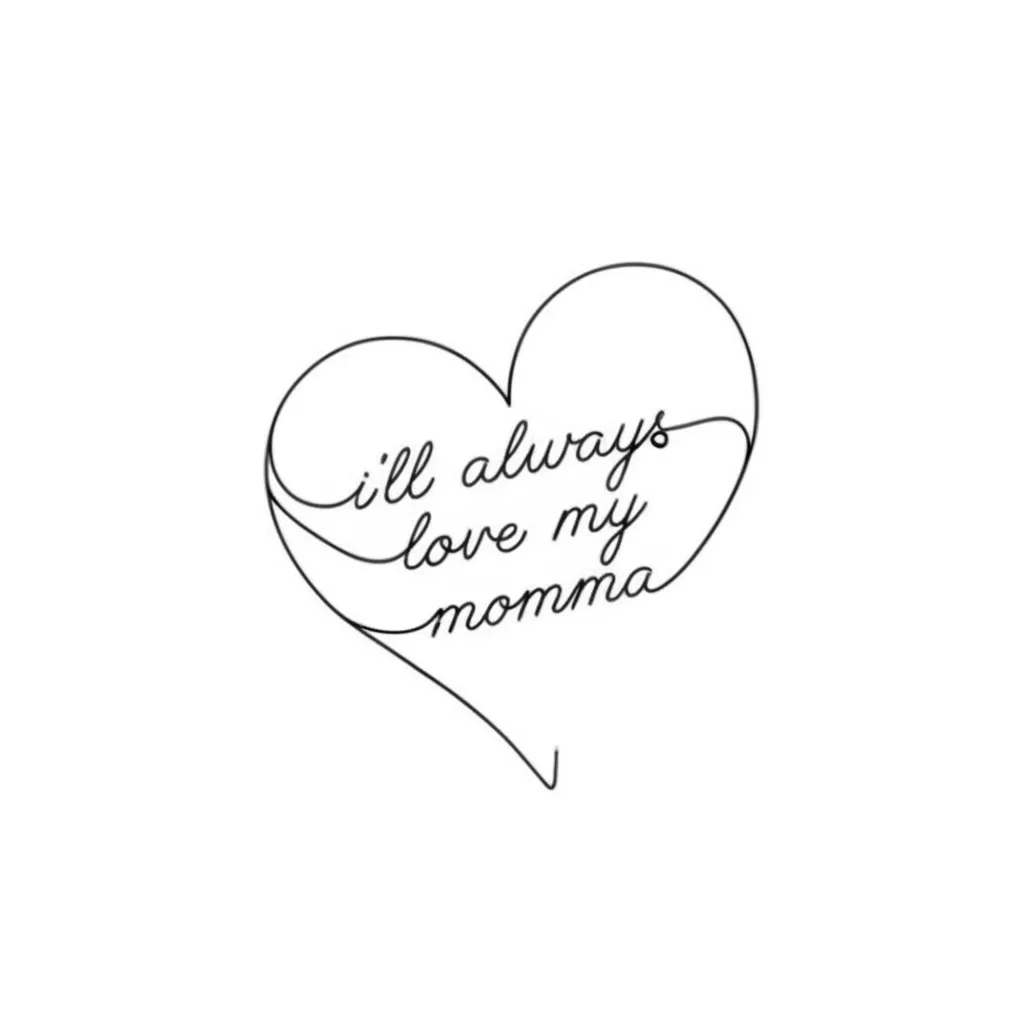 I'll Always Love My Momma Heart Tattoo - Minimalist Design