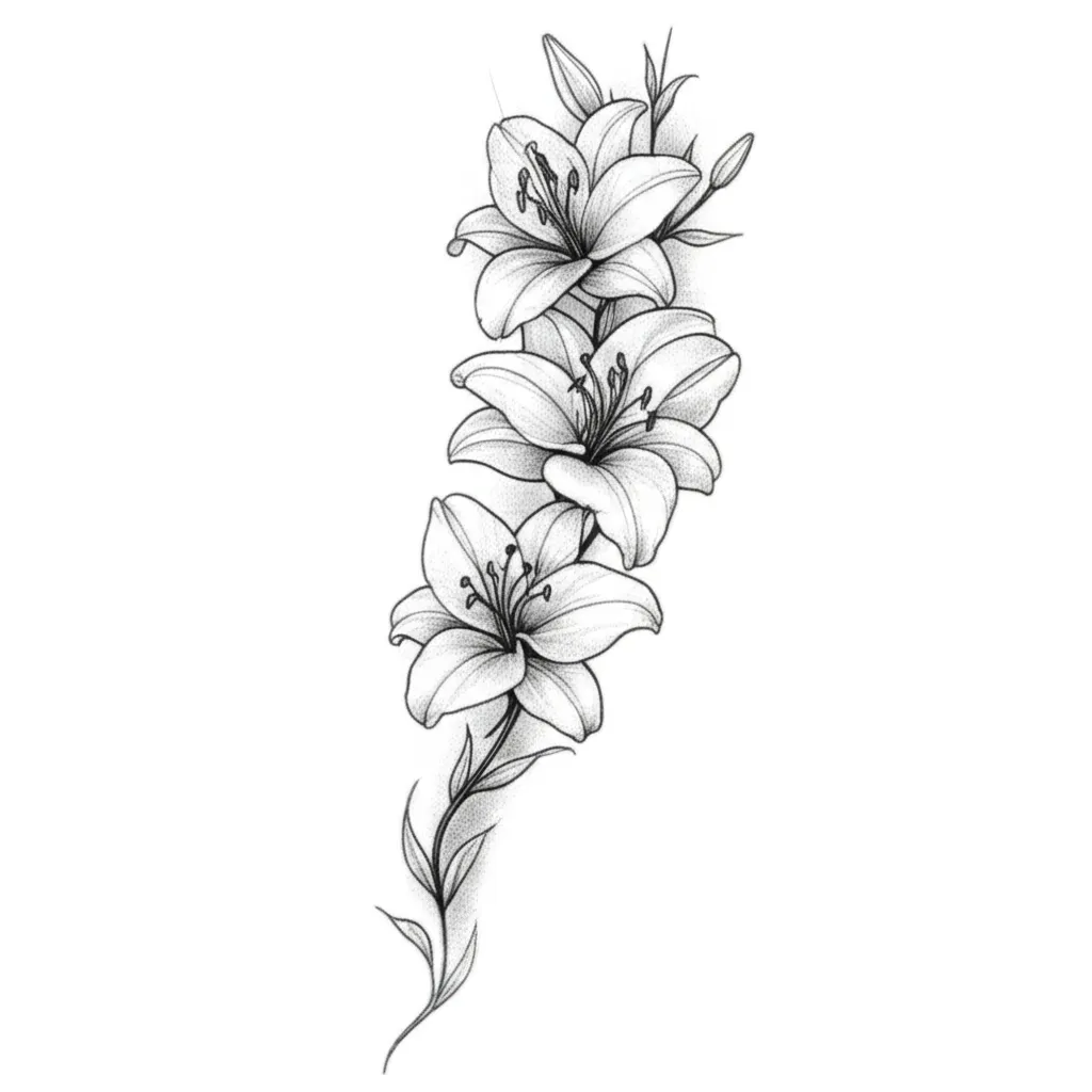Fine Line Lily Flower Inner Arm Tattoo Design Fine Line Lily Flower Inner Arm Tattoo Design
