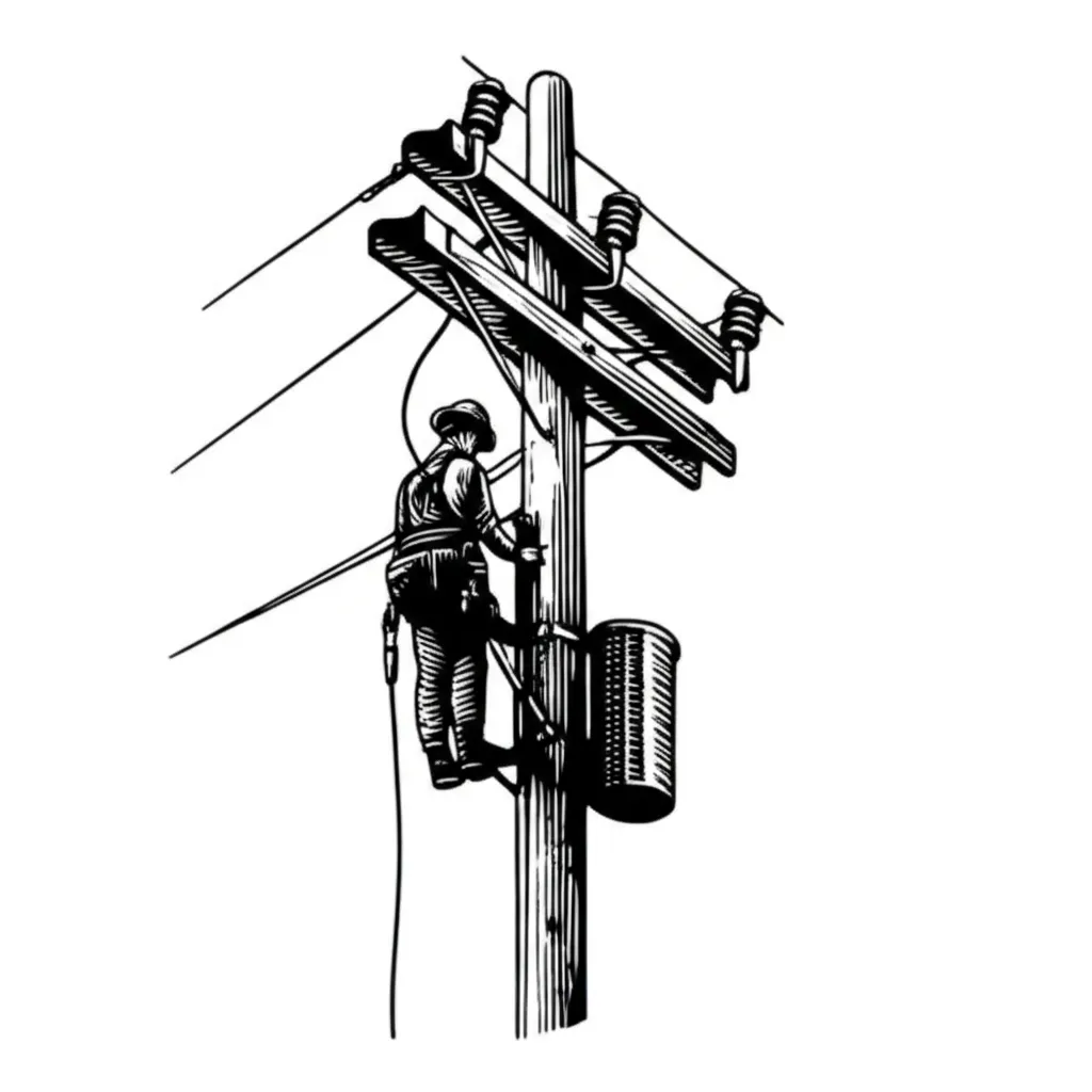 Blackwork Power Lineman Tattoo Idea Blackwork Power Lineman Tattoo Idea